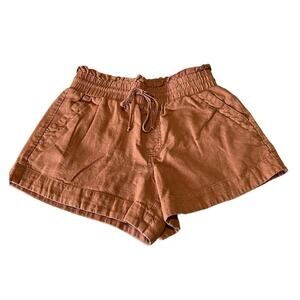 A New Day Target Rust Orange Linen Shorts Womens Size S